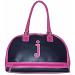 Black Pink Initial J Monogram Bowler Doctor Bag Purse