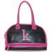 Black Pink Initial K Monogram Bowler Doctor Bag Purse