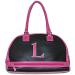 Black Pink Initial L Monogram Bowler Doctor Bag Purse